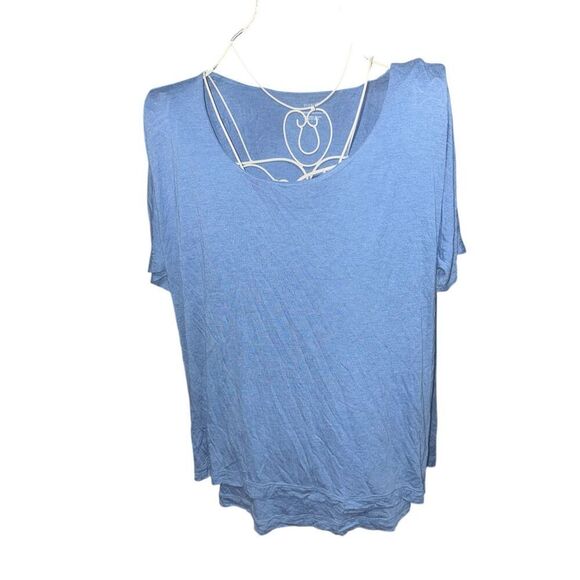 NICE WOMEN J Jill Pure Jill Elliptical Scoop Neck Tee Coastal Blue Shirt Size SI - Picture 1 of 6